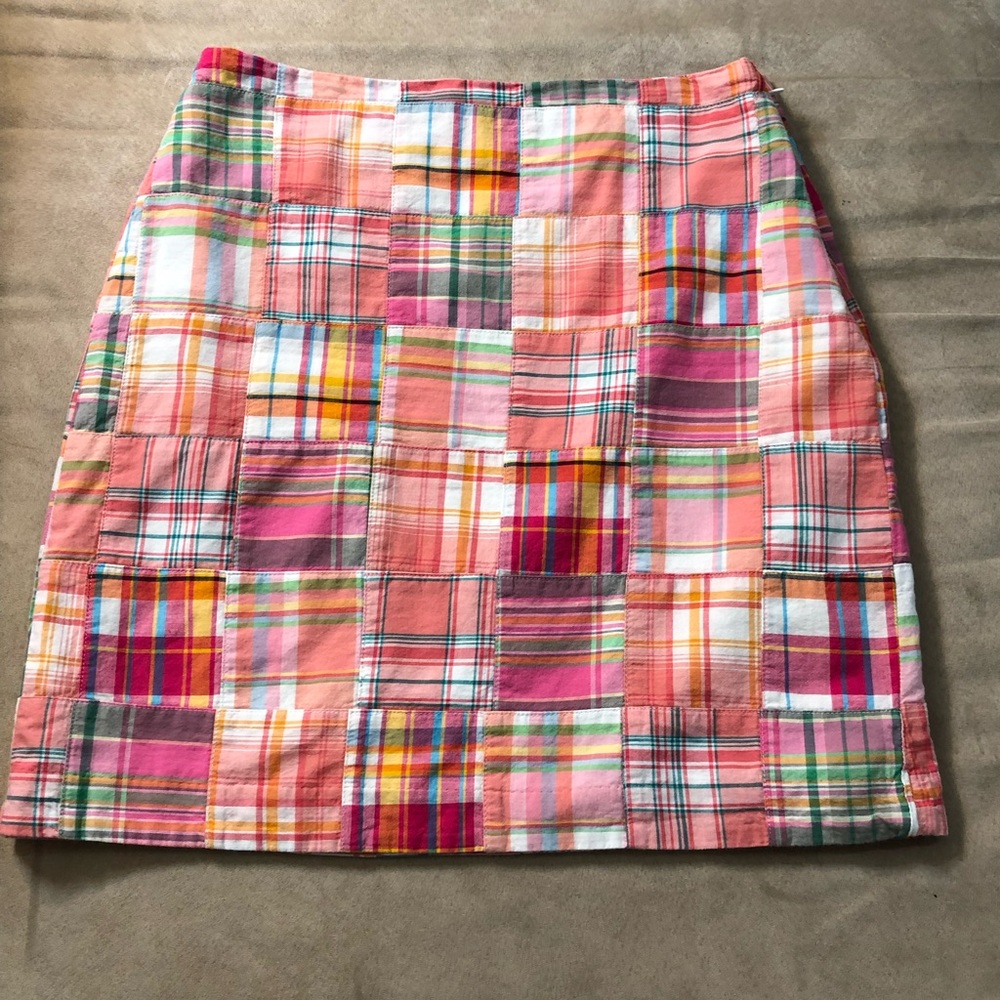 Talbots Women’s A-Line Patchwork Skirt size 4 multicolor orange white pink